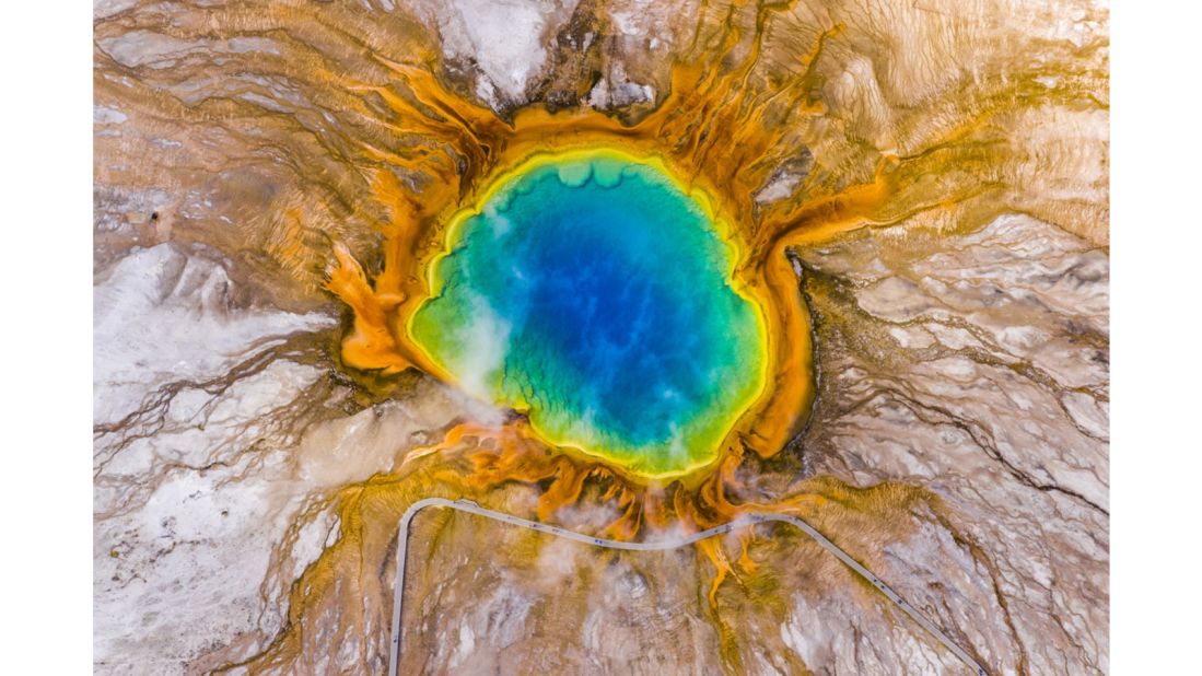 <strong>Runner-up Nature category -- "Mirror of the Land": </strong>Shihui Liu's photo of the Grand Prismatic Spring in Yellowstone National Park just missed out on the top spot in the Nature section.