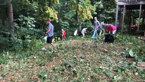 Neighbors and strangers came to clean up Ragland's yard.