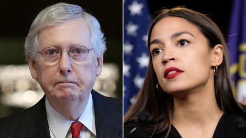 Mitch McConnell Alexandria Ocasio-Cortez SPLIT