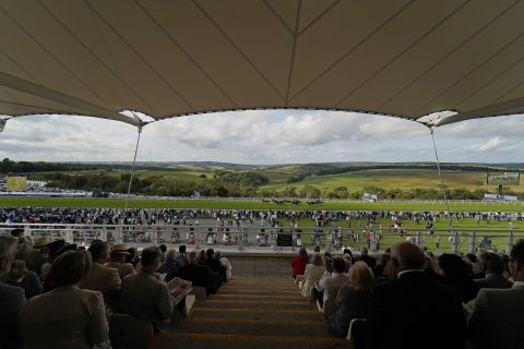 Goodwood racecourse offers far-reaching views across the Sussex Downs in the south of England.