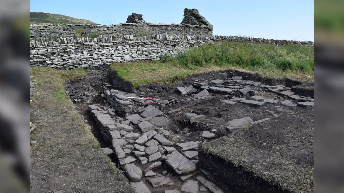 Skaill Norse Hall below present farmstead. Photo: UHI Archaeology Institute