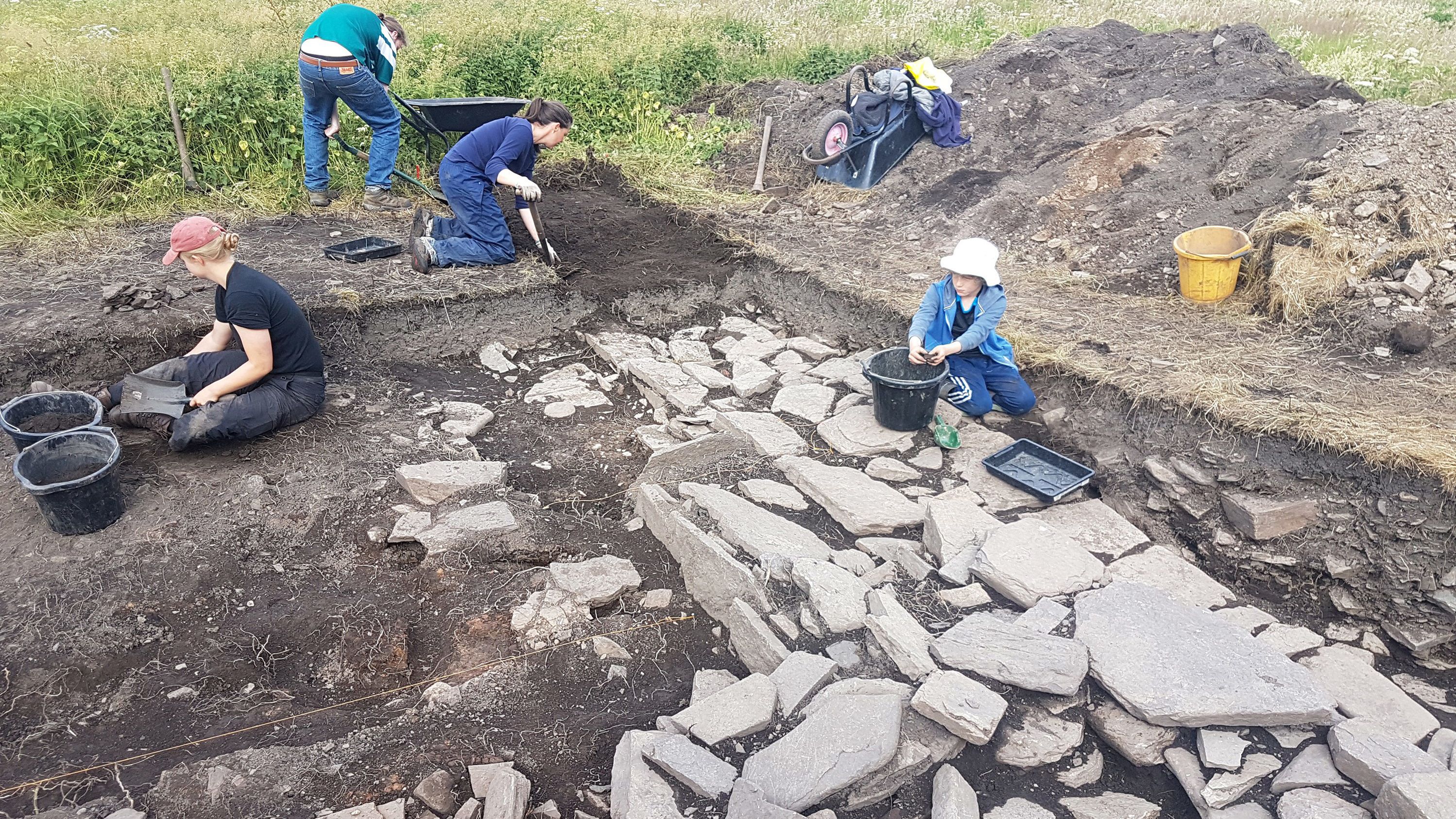 Skaill Norse Hall exposing more of the northern wall. Photo: UHI Archaeology Institute