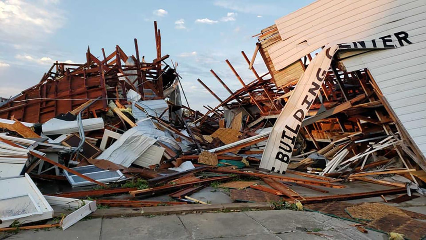 A destructive storm ripped through the town of Burke, South Dakota, on Tuesday night.