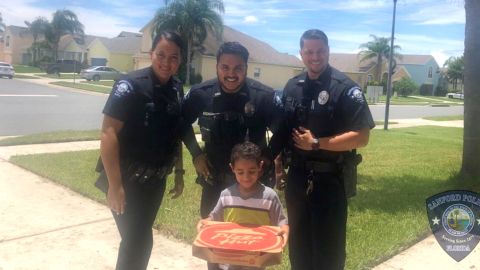 A Florida boy called 911 for a pizza and learned a little about civic duty. 