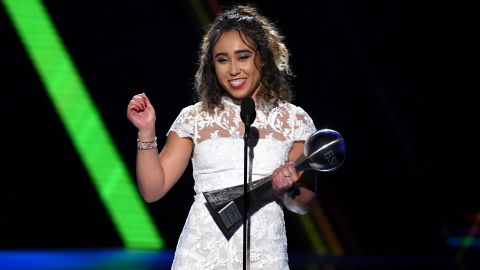 Ohashi accepts the Best Play award onstage during The 2019 ESPYs.