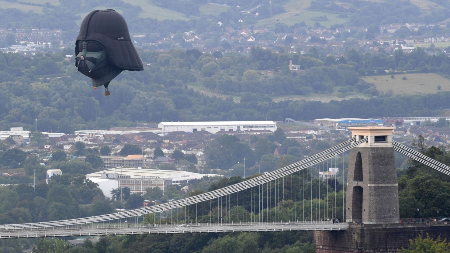 The balloon is flying over Bristol, where it was made, for the first time.