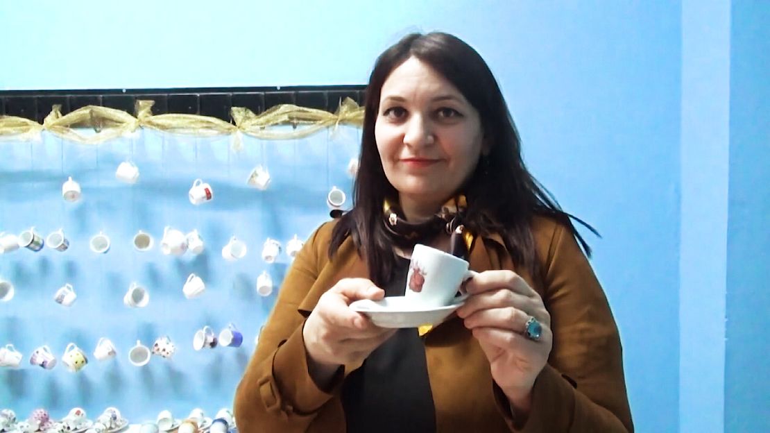 Mesude Isikli has dedicated the past 12 years to collecting coffee cups of all different shapes and sizes. 