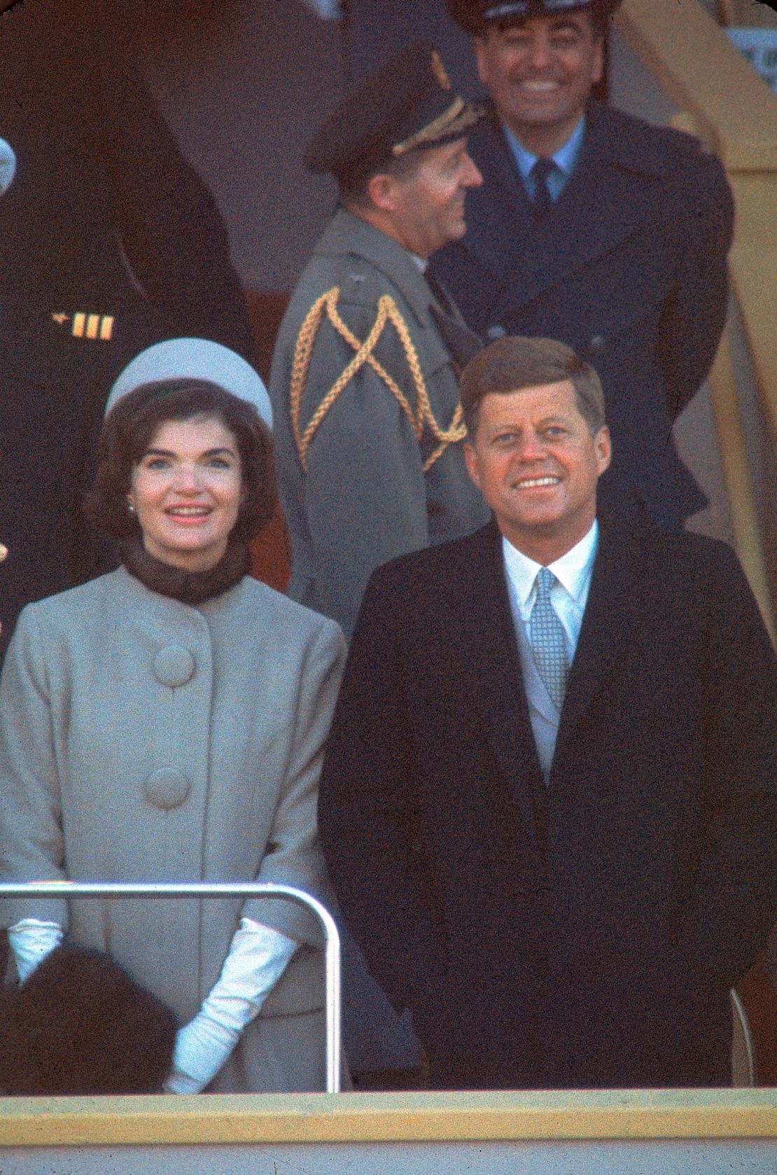 President Kennedy with First Lady Jackie at his inauguration.  