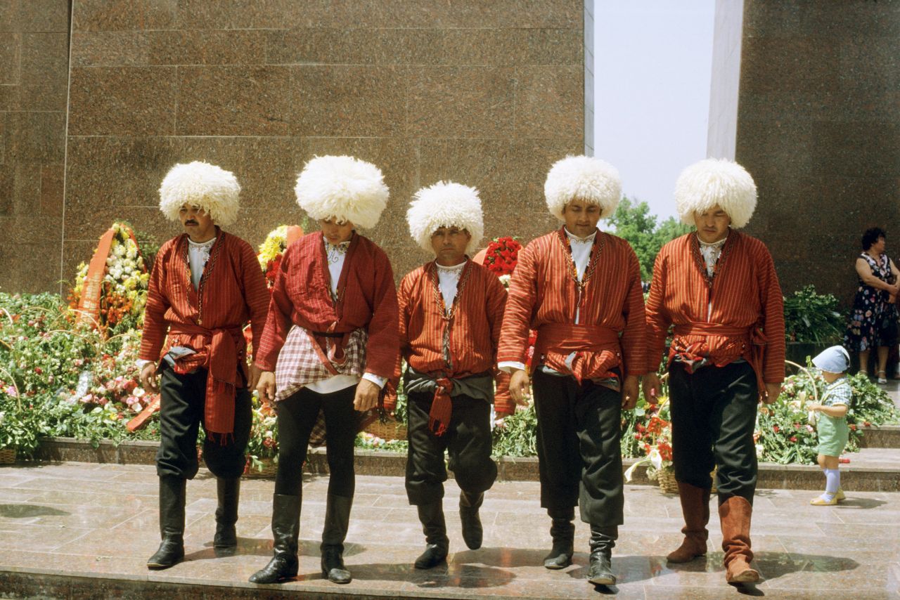 People in traditional dress when Turkmenistan was part of the USSR.