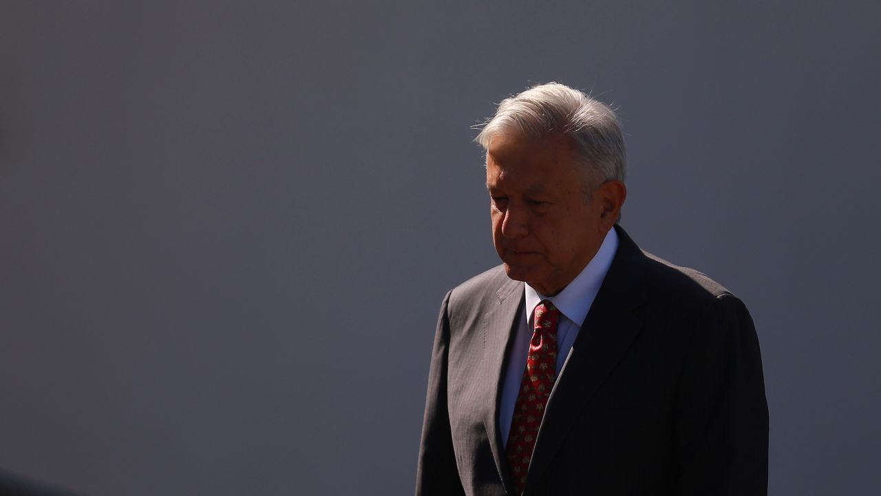 Andres Manuel Lopez Obrador walks during the ceremony of deployment of the new Mexican security force 'National Guard' at Campo Marte on June 30, 2019 in Mexico City, Mexico.