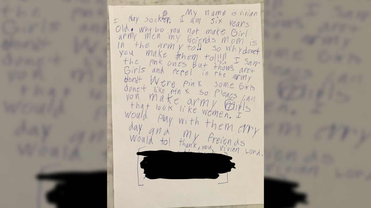 Vivian wrote toy companies and asked them to make female soldiers.