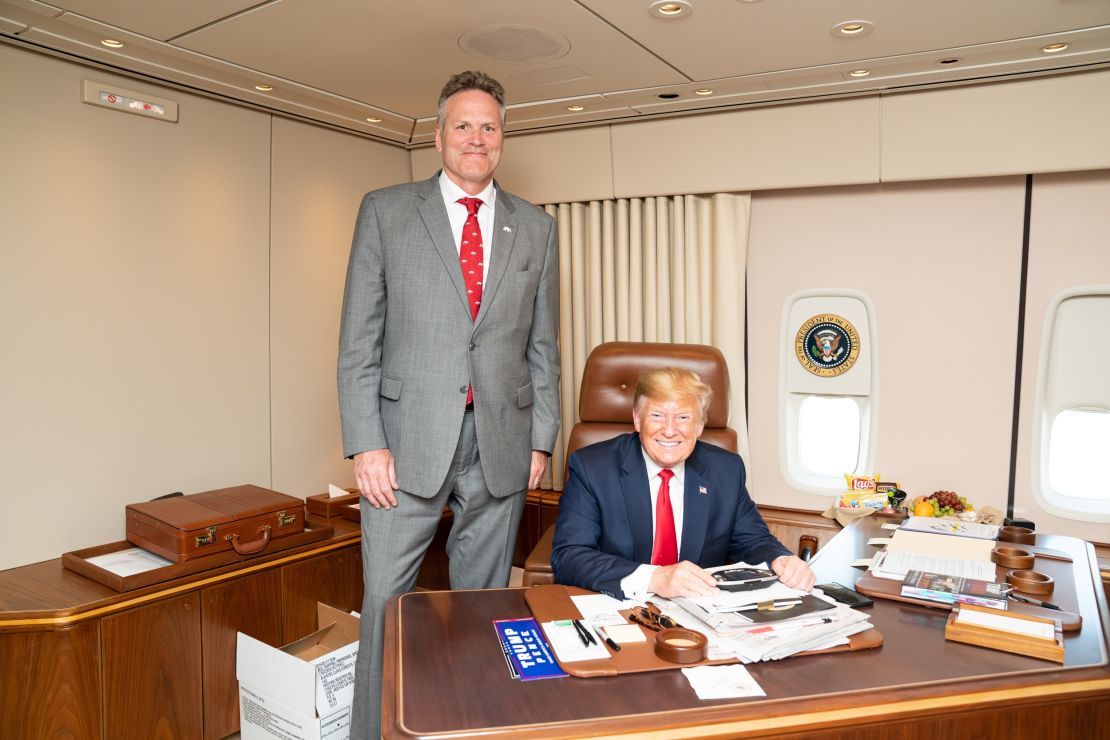 Alaska Gov. Mike Dunleavy met with President Trump aboard Air Force One on June 26.