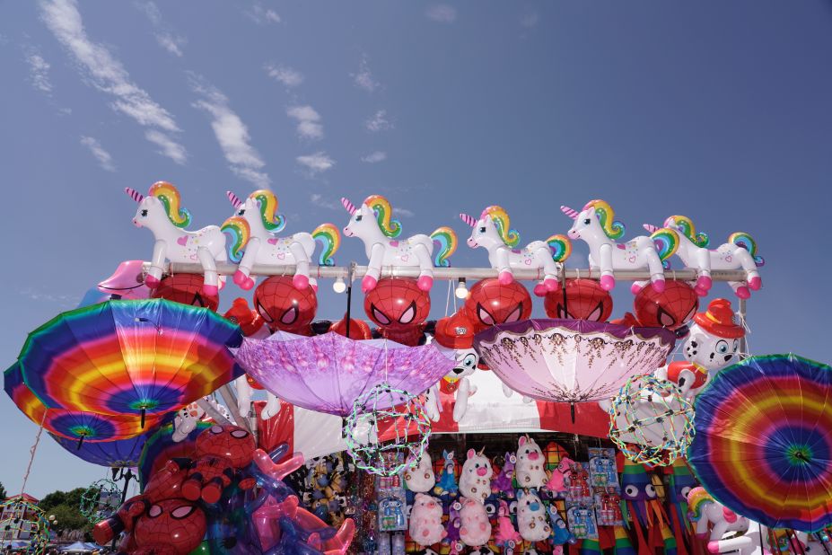 The fair has dozens of carnival games and rides, and there are plenty of toys, too.