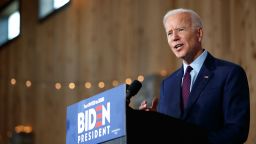 Democratic presidential candidate and former U.S. Vice President Joe Biden delivers remarks about White Nationalism during a campaign press conference on August 7, 2019 in Burlington, Iowa.