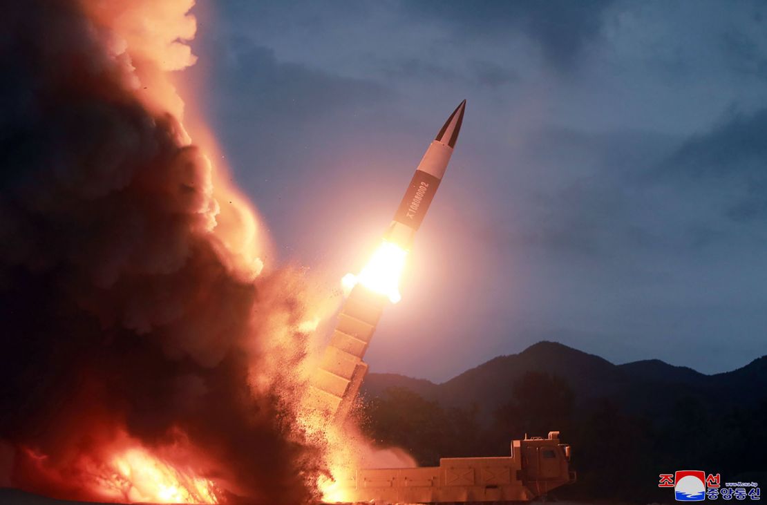 The North Korean government issued a photo showing what it claims was the launch of a short-range ballistic missile from the country's east coast.