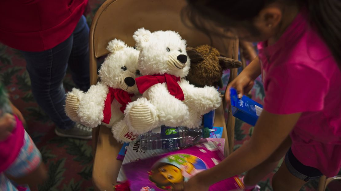 Stuffed animals inside of the Trinity Mission Center in Forest, Mississippi, on August 9, 2019. In the wake of large scale raids by ICE agents on food processing facilities across Mississippi, the center became a hub for those looking for help contacting their loved ones.