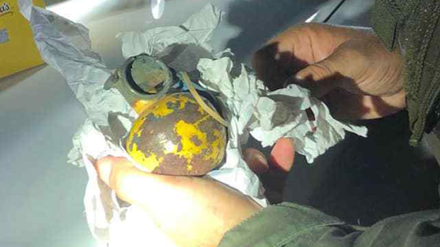 Grenade found during traffic stop in DeSoto County, Florida.
