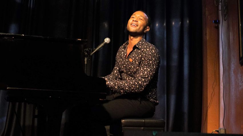 Singer John Legend made a surprise visit in Dayton Ohio a week after the shooting.