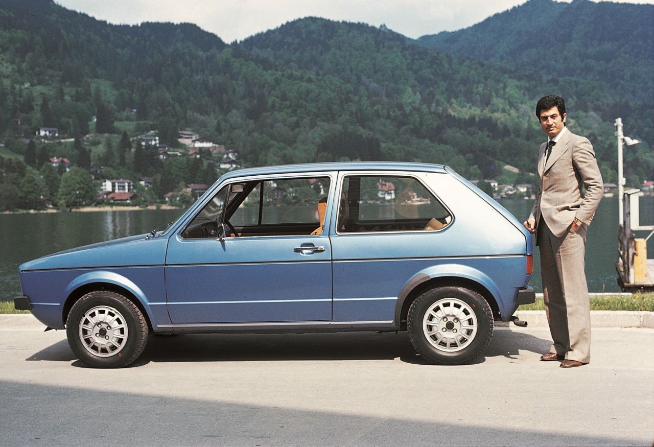 Giugiaro with the Golf Mk1 in 1974.