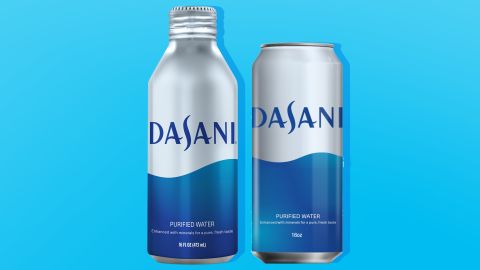 Dasani's new aluminum packages.