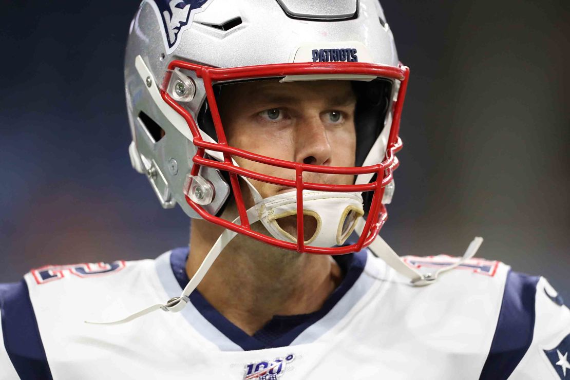Tom Brady has had to hang up his preferred helmet. 