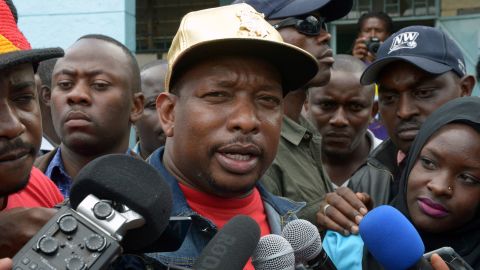 Nairobi's Governor Mike Sonko speaks to the media after elections in April 2017.