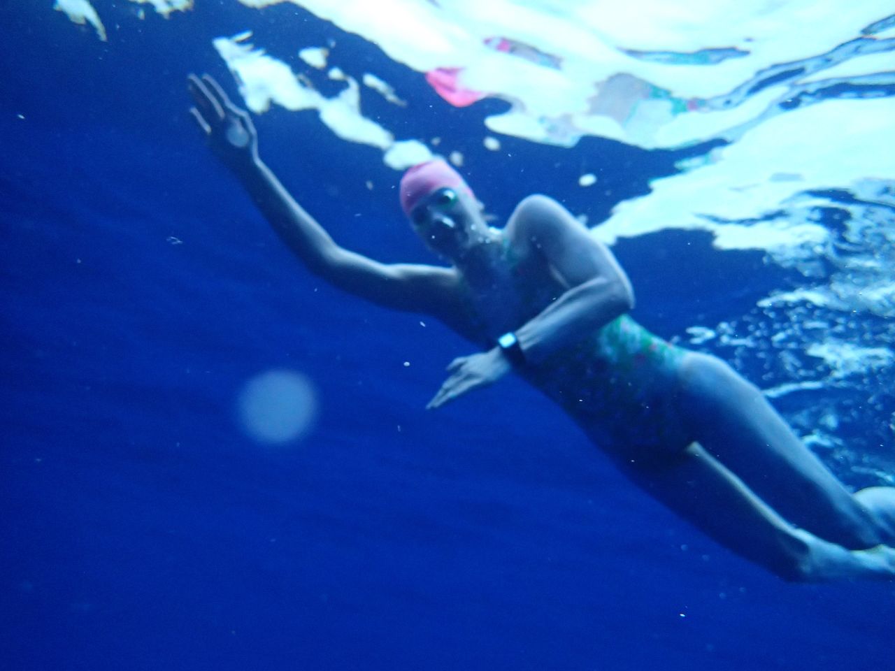 Sarah Ferguson crossing the Kaiwi Channel in Hawaii.
