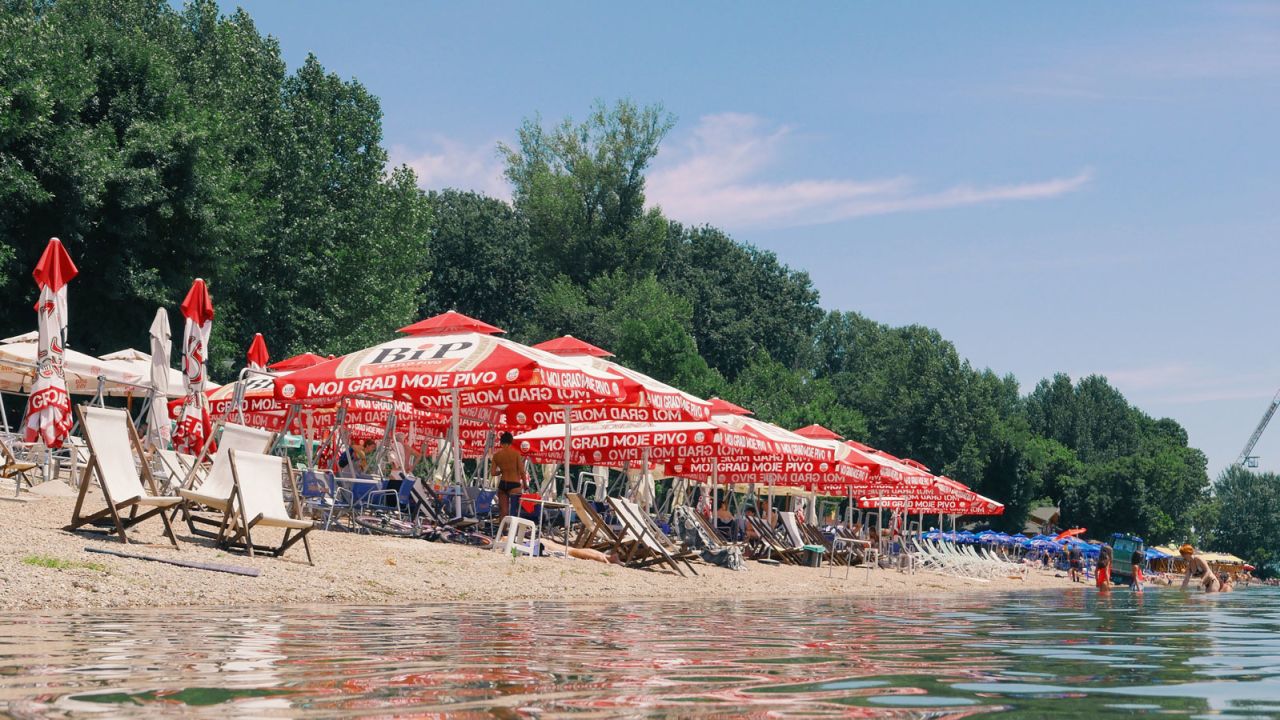 River island Ada Ciganlija has been artificially transformed into a peninsula.