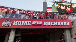 COLUMBUS, OH - SEPTEMBER 09:  A general view of the sign above the player's tunnel and scoreboard during game action between the Oklahoma Sooners (5) and the Ohio State Buckeyes (2) on September 9, 2017 at Ohio Stadium in Columbus, Ohio. (Photo by Scott W. Grau/Icon Sportswire via Getty Images)