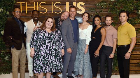 Ron Cephas Jones, Sterling K. Brown, Chrissy Metz, Chris Sullivan, Justin Hartley, Mandy Moore, Susan Kelechi Watson, Michael Angarano and Milo Ventimiglia attend at NBC's 'Pancakes With The Pearsons' event on August 10. (Frank Micelotta/20th Century Fox Television/PictureGroup)