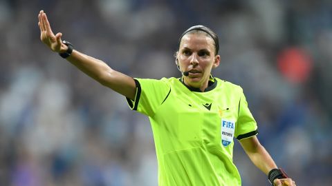 Referee Stephanie Frappart during the UEFA Super Cup match.
