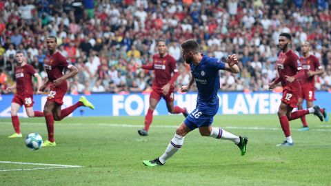 Olivier Giroud gave Chelsea a first-half lead in Istanbul.