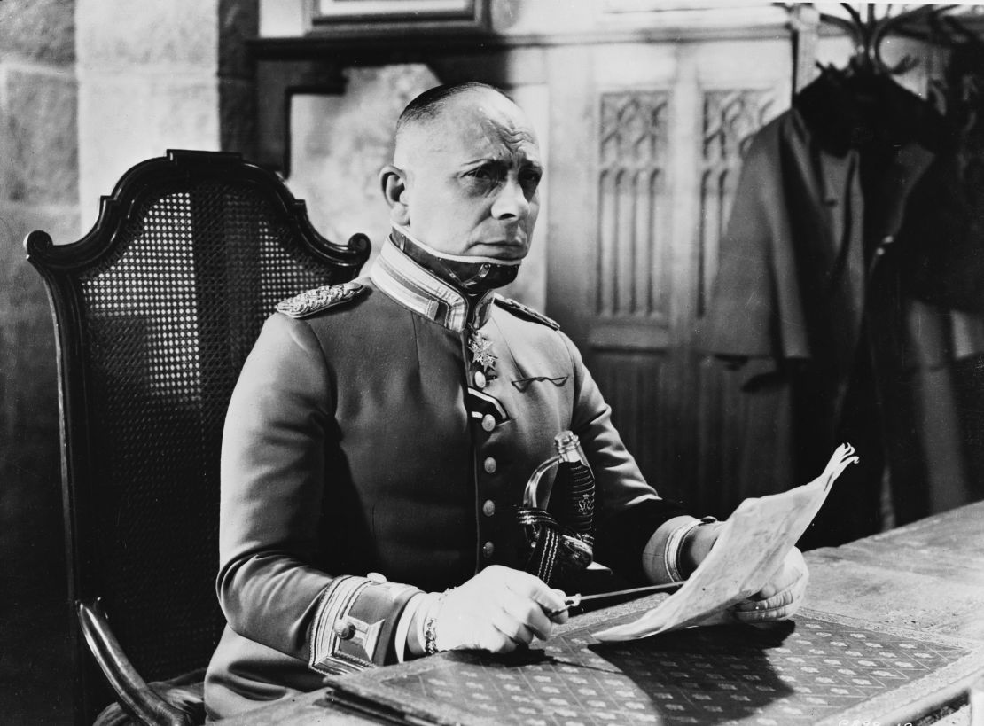 Erich von Stroheim plays Captain von Rauffenstein in the French war film 'The Grand Illusion.' (Photo via John Kobal Foundation/Getty Images)
