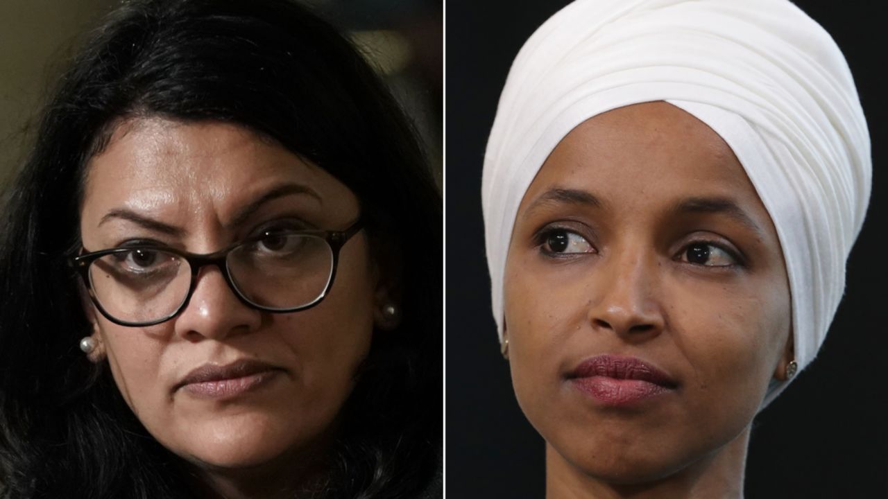 Rashida Tlaib, left, and Ilhan Omar, right.