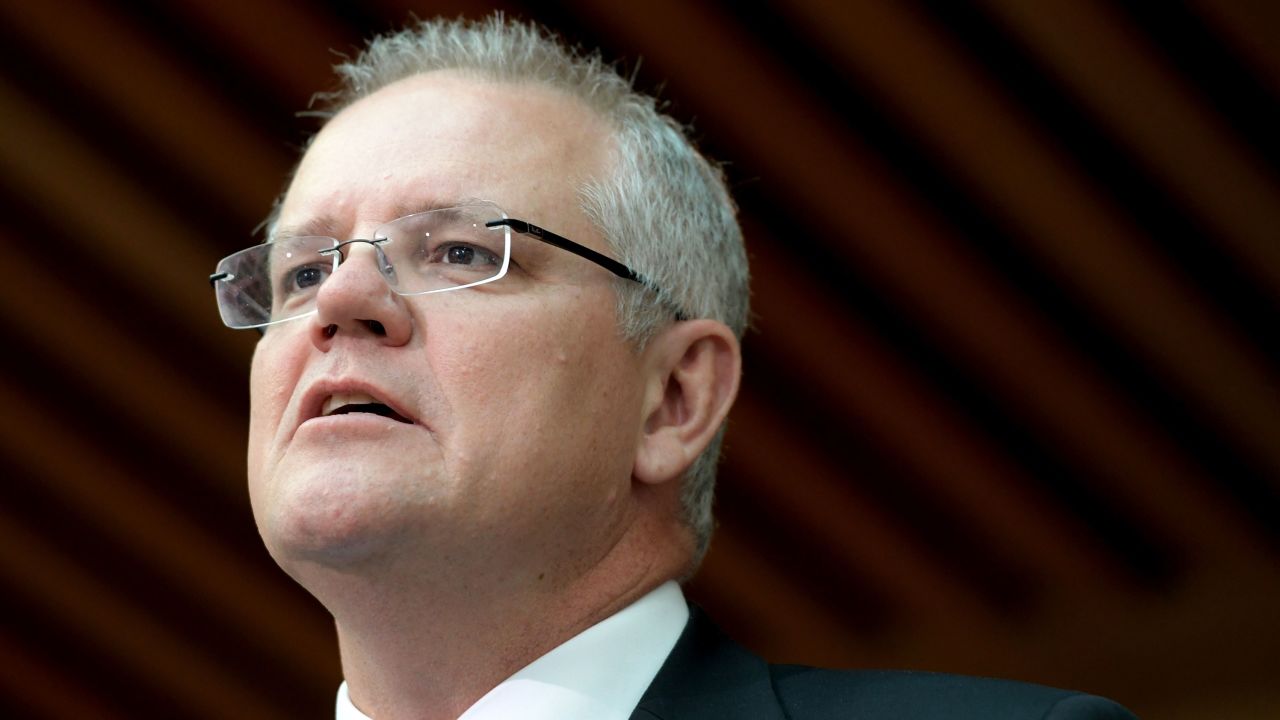 The Prime Minister of Australia Scott Morrison speaks at Parliament House on July 1, 2019 in Canberra, Australia. 