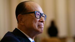 Li Ka-shing, chairman of CK Hutchison Holdings Ltd. and CK Asset Holdings Ltd., listens during an exclusive interview with Caixin Media at Cheung Kong Center on March 12, 2018 in Hong Kong, China.