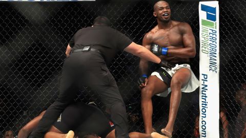 Jones defeats Daniel Cormier during UFC 214.
