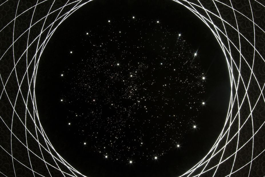 Prusa uses circular motifs to evoke a sense of infinity. "Nebula," pictured, saw her combining her signature technique, known as silverpoint, with graphite and an acrylic dome.