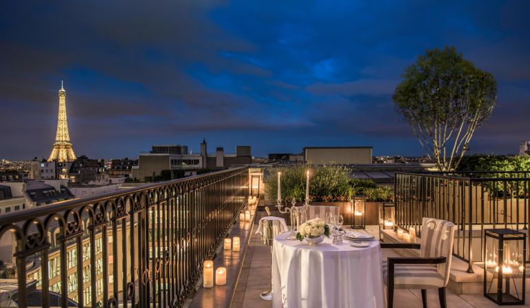 <strong>The Peninsula Paris: </strong>This perch at The Peninsula Paris overlooking the Eiffel Tower is a romantic postcard par excellence.