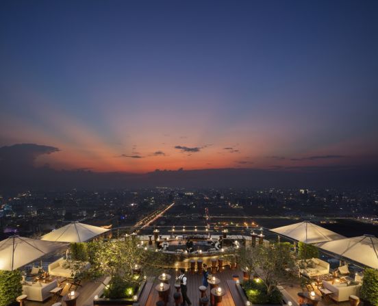 <strong>Rosewood Phnom Penh, Cambodia: </strong>Sora, perched atop the luxurious Rosewood, is a perfect selfie spot thanks to dramatic vistas and a stylish bar setting. <br />