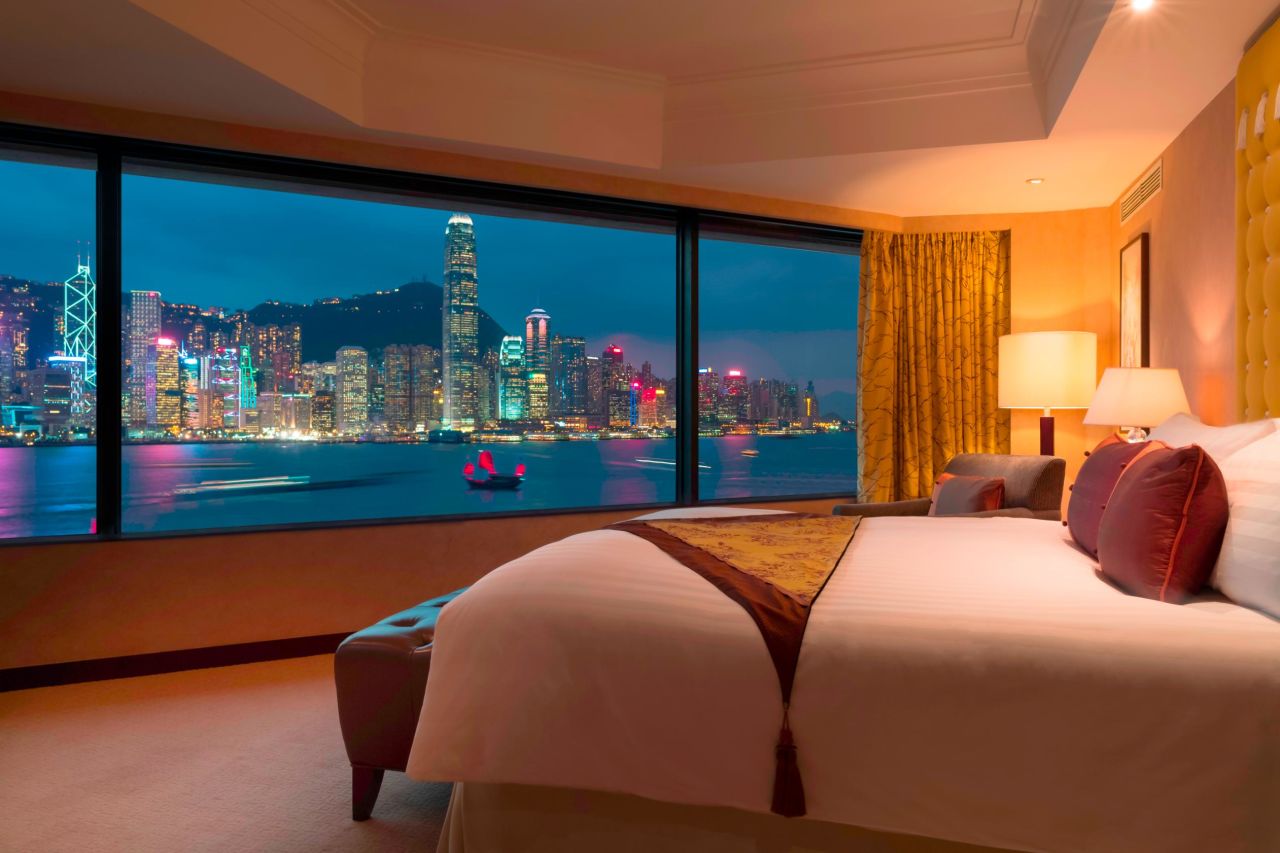 <strong>InterContinental Hong Kong:</strong> InterContinental Hong Kong's Deluxe Suites lay the city's skyline before you, with especially striking nighttime views.
