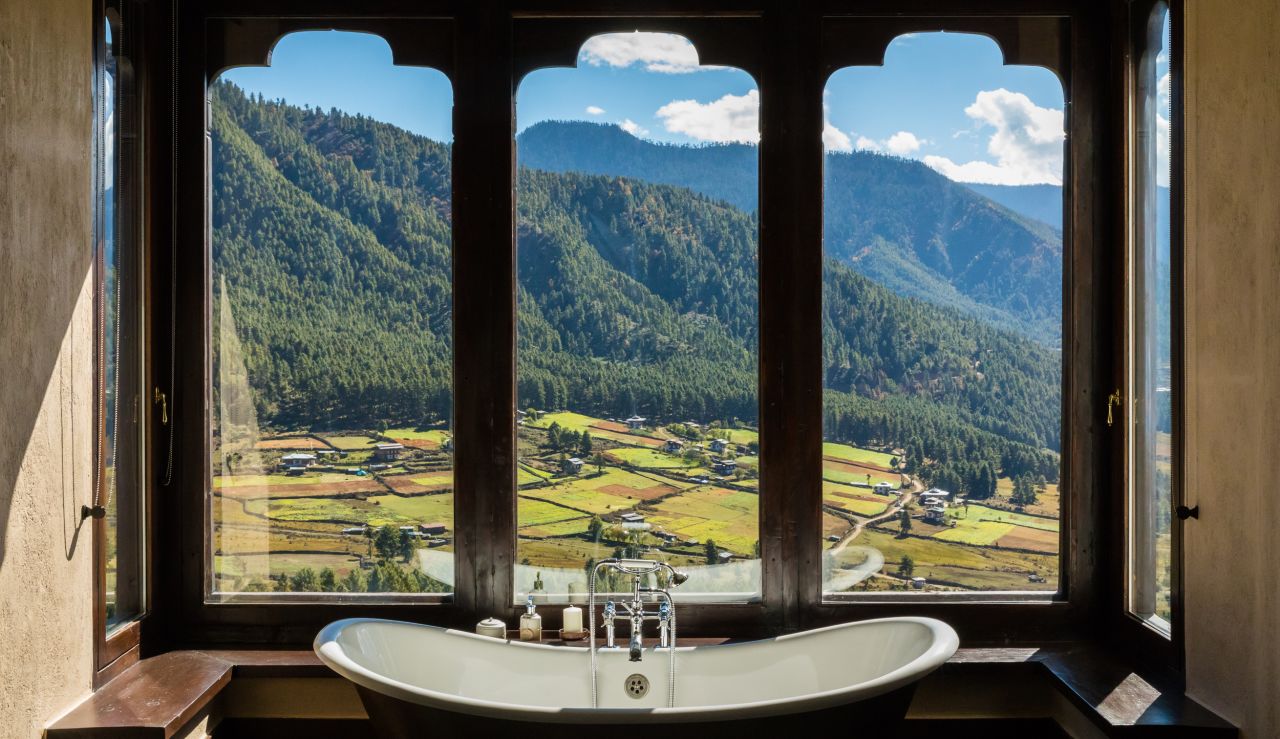 <strong>Gangtey Lodge, Bhutan:</strong> The award-winning Gangtey Lodge sits in a Himalayan valley that is the perfect base for hiking and other adventures. 