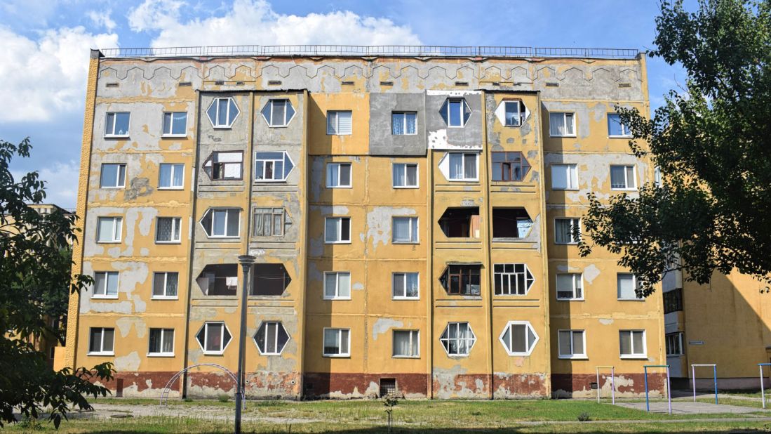 <strong>Architectural kaleidoscope: </strong>The majority of building designs were borrowed from other Soviet cities because of the lack of time to create something new. This building has traditional Georgian motifs. 