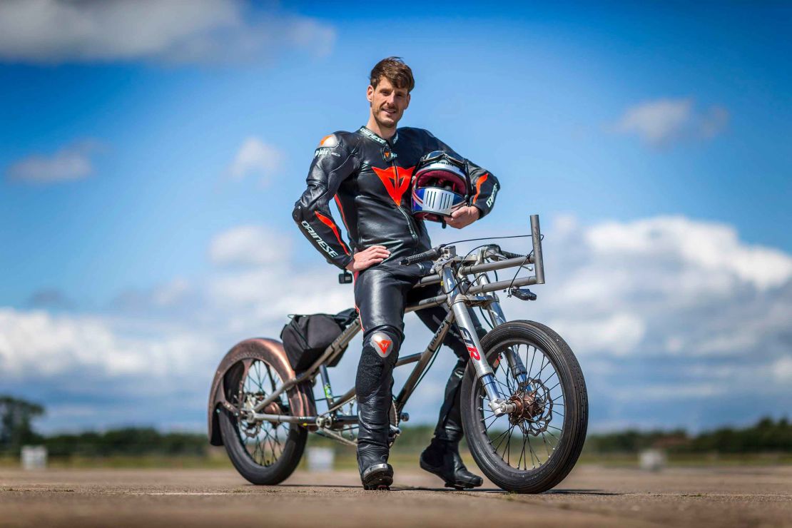 Neil Campbell and his custom-made bike.