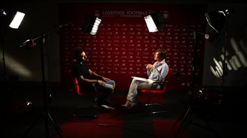 Salah is interviewed by Becky Anderson for Connect the World.
