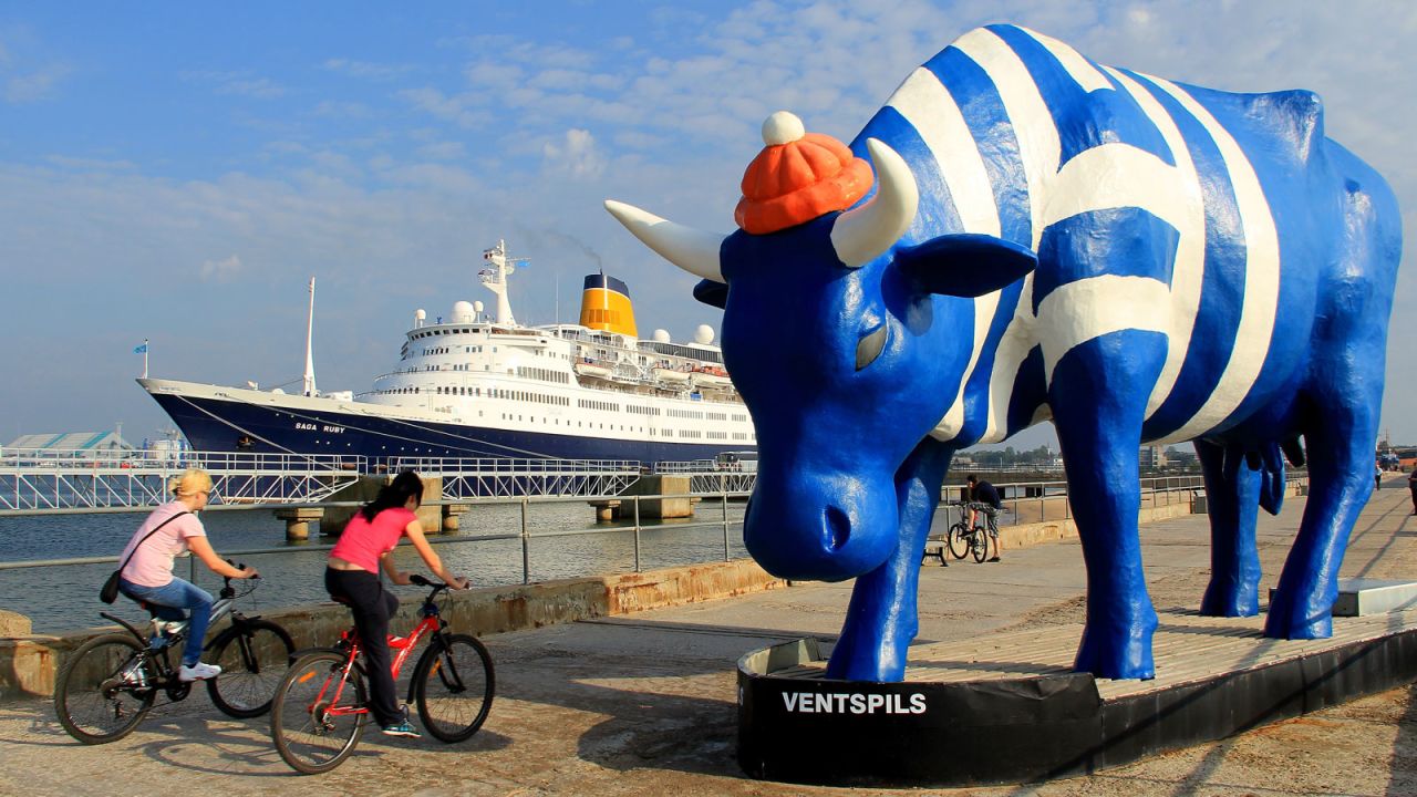 <strong>Ventspils:</strong> Located in the northwestern part of Latvia, Ventspils is dotted with cow sculptures.