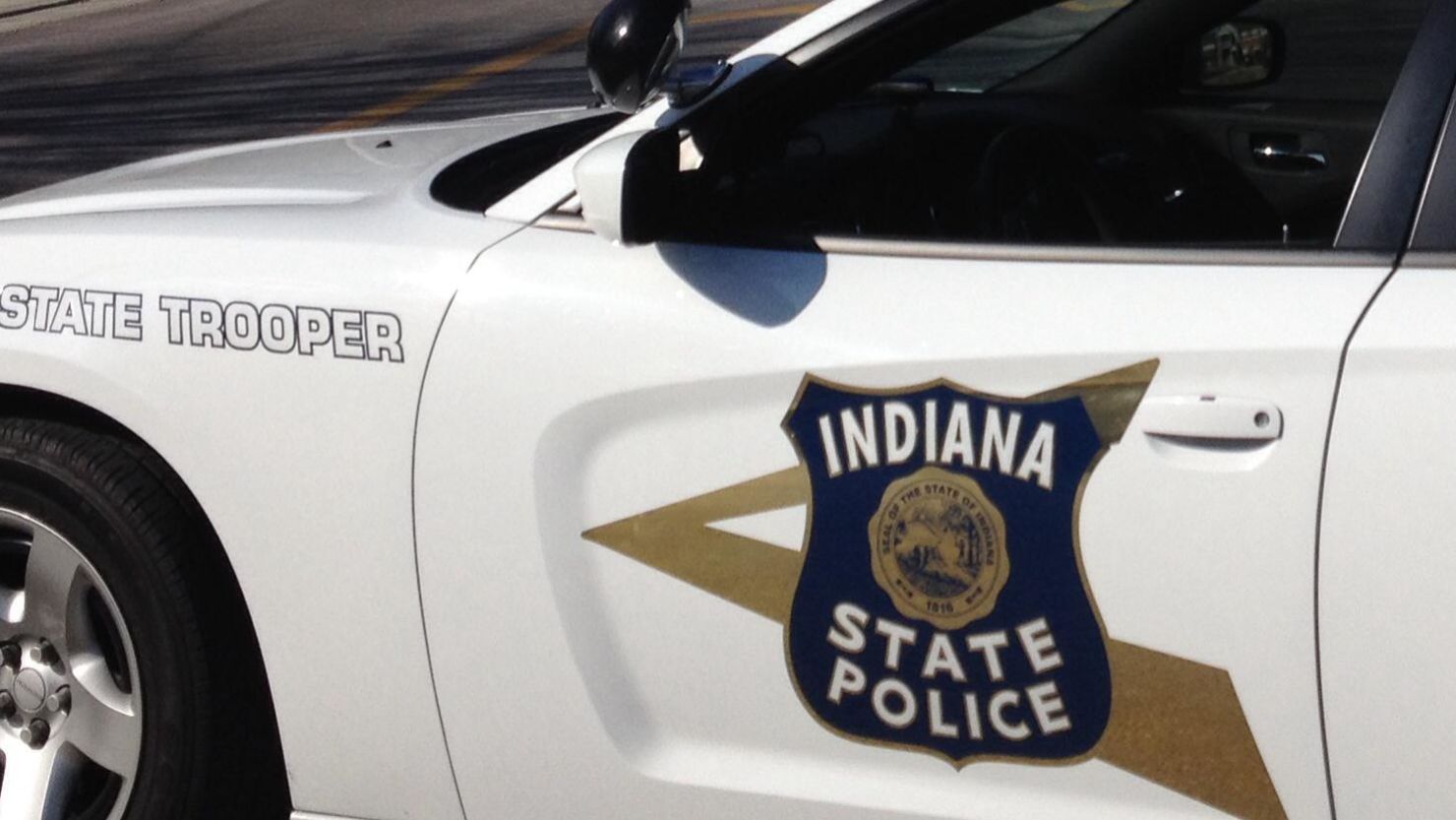 An Indiana state police patrol car.