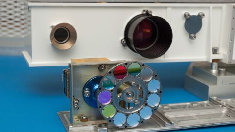 Color filters will help the cameras identify interesting minerals and features on Mars.