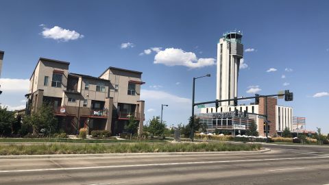 The Stapleton neighborhood in Denver was built on the site of the old airport. Its control tower is now a restaurant.