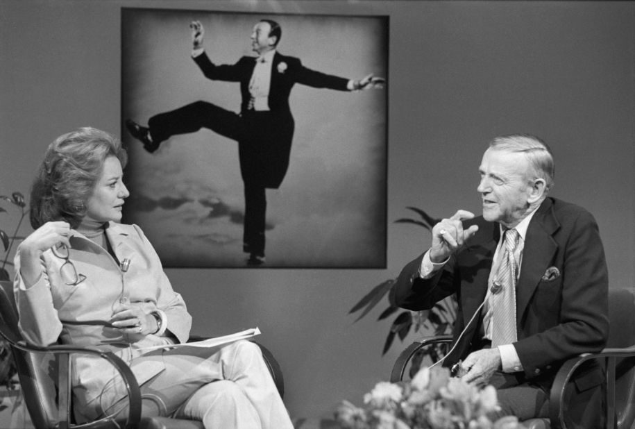 Walters interviews dancer Fred Astaire on his birthday in 1976.